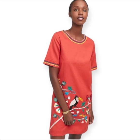 Corey Lynn Calter Dresses & Skirts - Corey Lynn Calter Toucan Embroidered Dress SZ S EUC